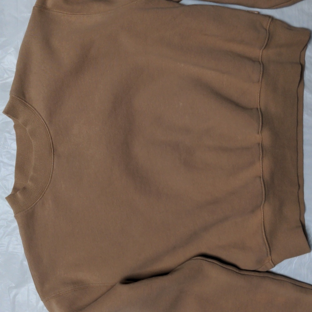 Aritzia TnA Tan Cropped Crewneck Sweatshirt Size Small - Picture 2 of 5